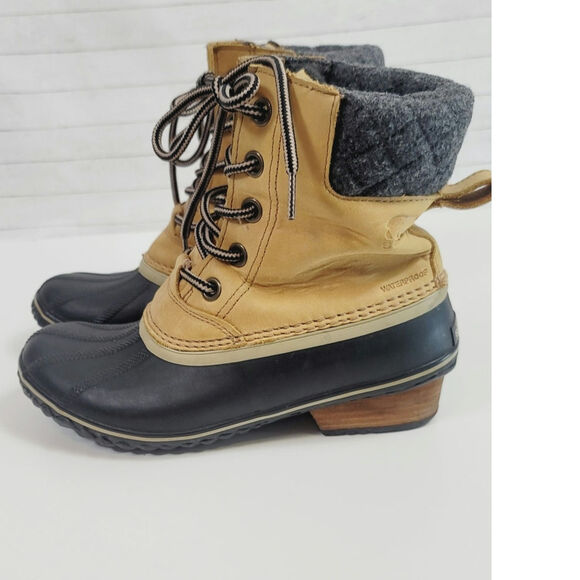 Sorel Slimpack II Lace Up Winter Duck Boots in Tan, sz 8.5 - Picture 2 of 14